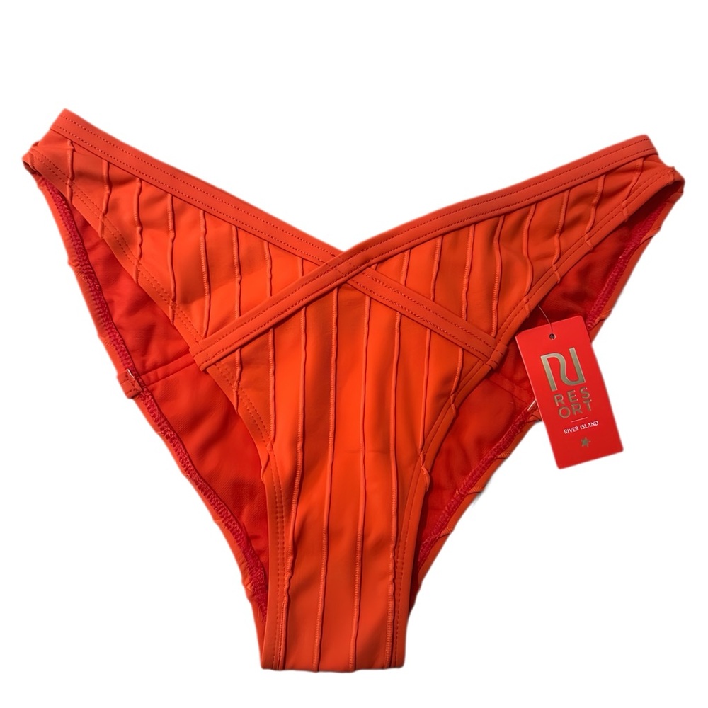 NWT Resort River Island Red/Orange Swim Bottoms w/Stripe Detail US Size 6
UK10 - Picture 1 of 4